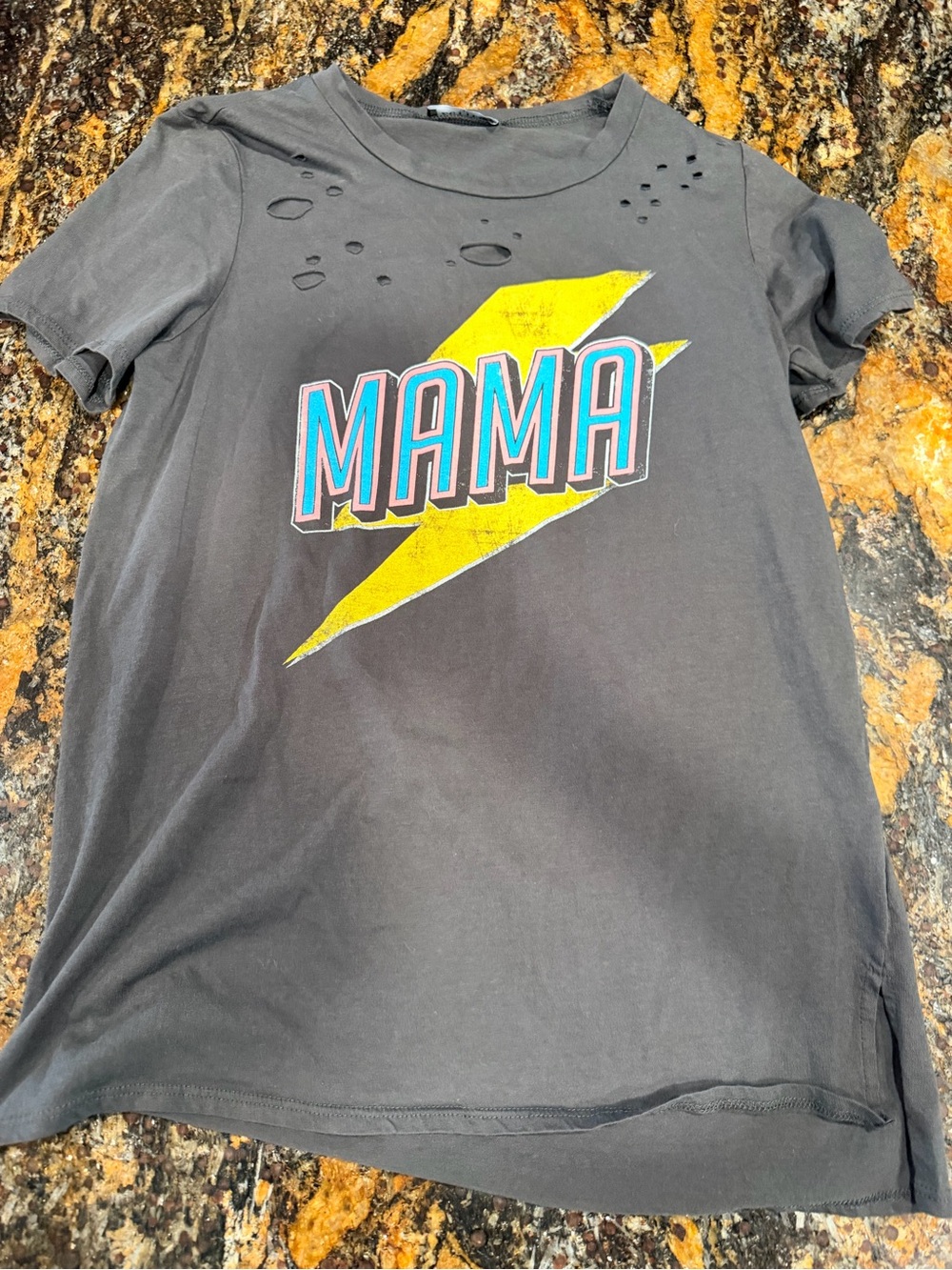 Mama Lightning Graphic Tee - Black